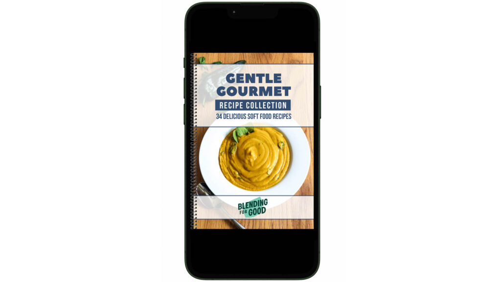 Gentle Gourmet recipe collection shown on mobile phone. 