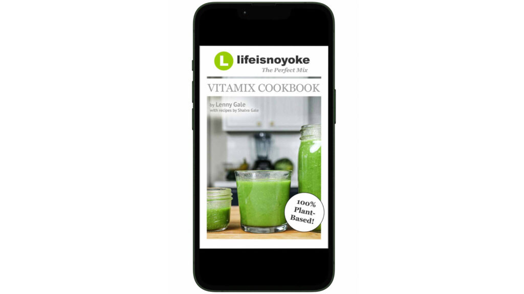 Perfect Mix Vitamix cookbook shown on mobile phone. 